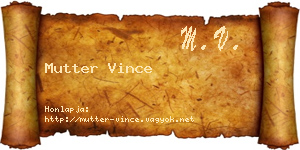 Mutter Vince névjegykártya